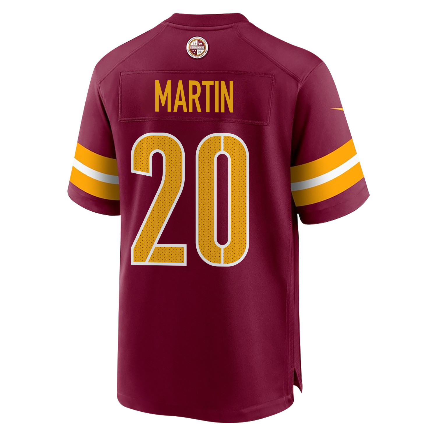 Quan Martin 20 Washington Commanders Super Bowl LIX Champions Patch New Orleans Where Legends Are Made' EMBROIDERED Game Burgundy NFL Jersey Men's