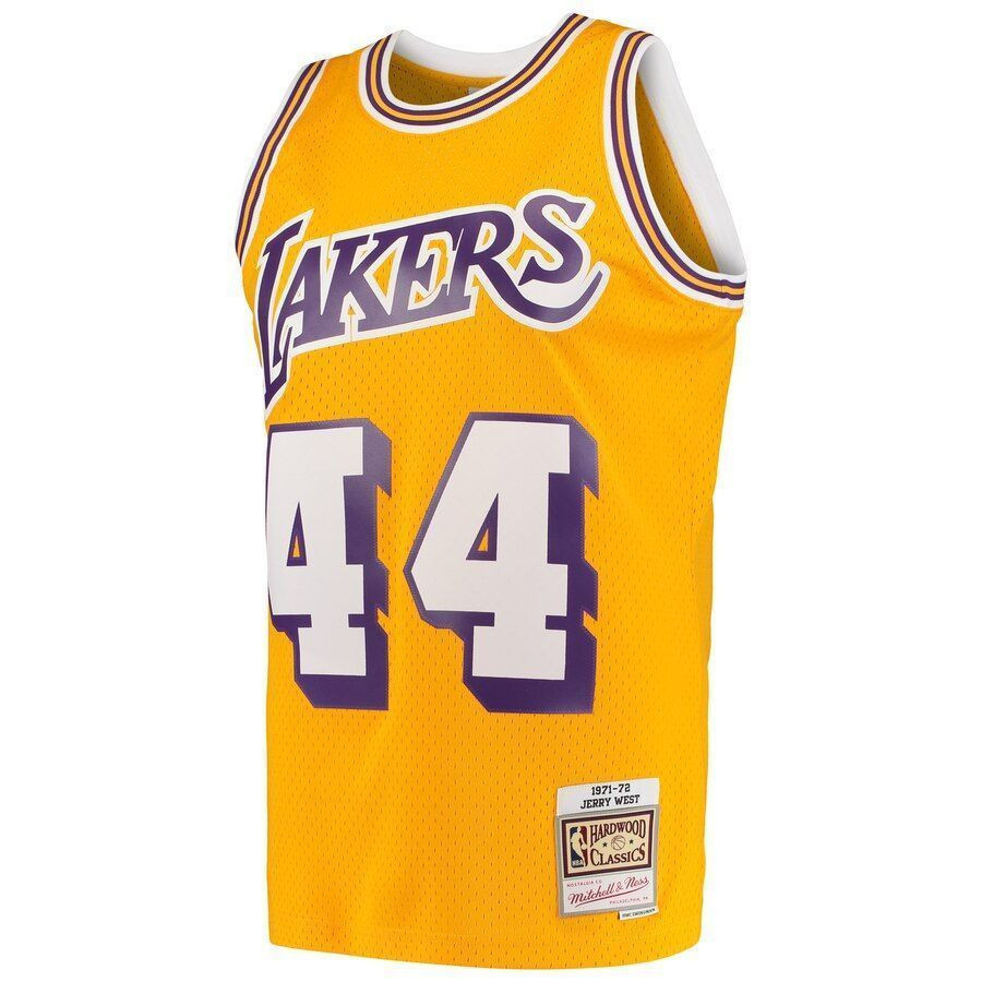 Jerry West Los Angeles Lakers Mitchell Ness Hardwood Classics 1971-72 Swingman Gold NBA Jersey Men's
