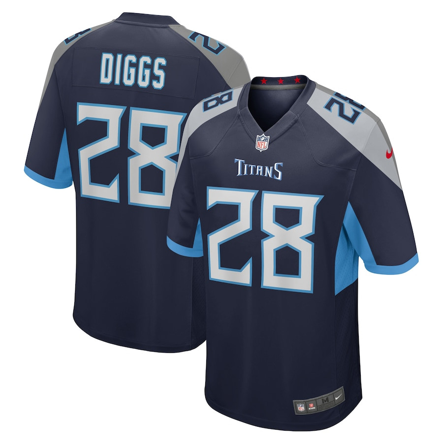 Quandre Diggs 28 Tennessee Titans Game Navy NFL Jersey Men's
