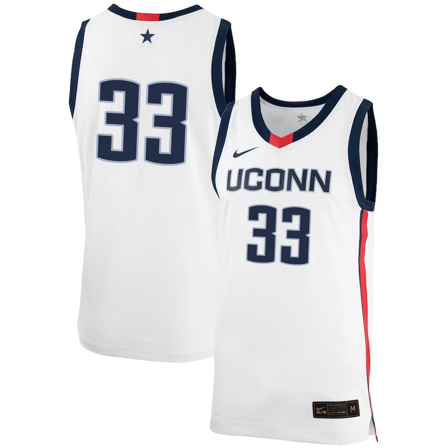 Apostolos Roumoglou 33 UConn Huskies Me White NCAA Jersey Men's