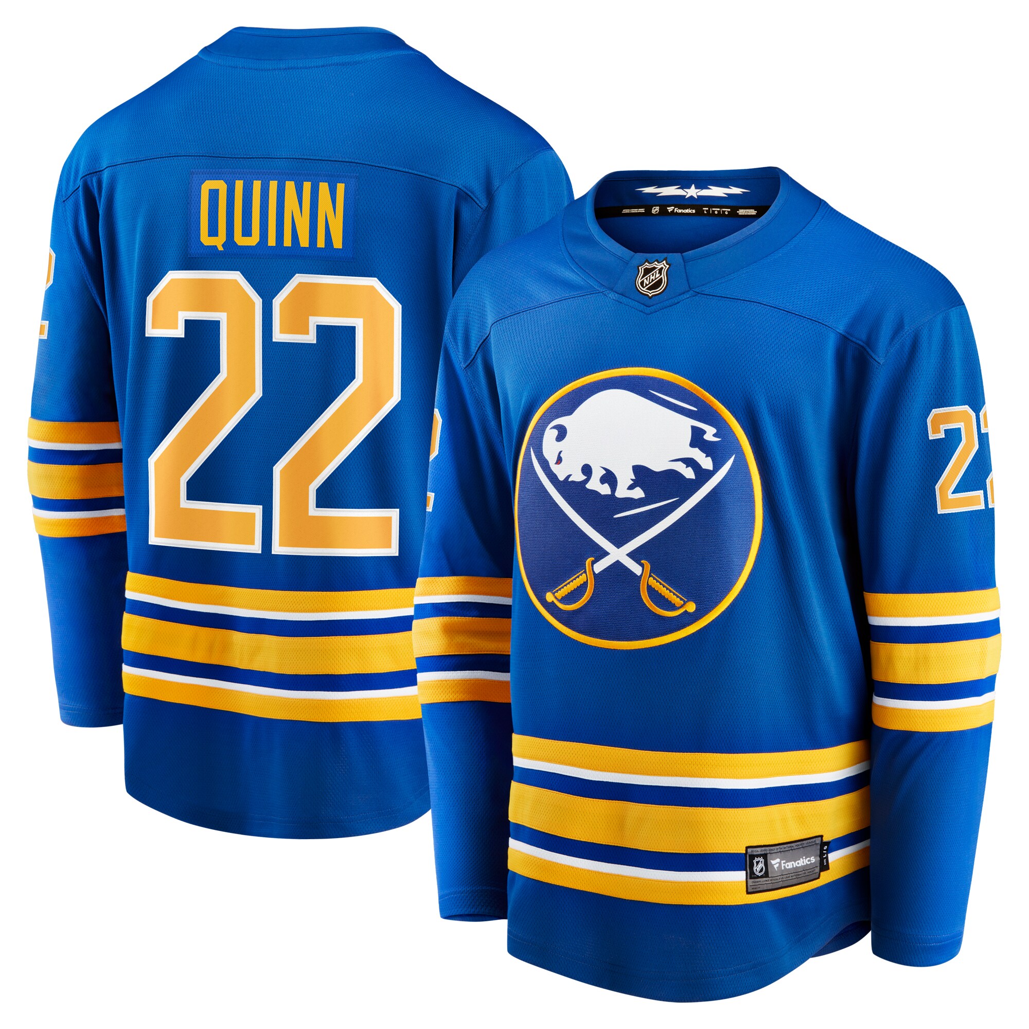 Buffalo Sabres Jack Quinn Royal Home Breakaway NHL Jersey Men's