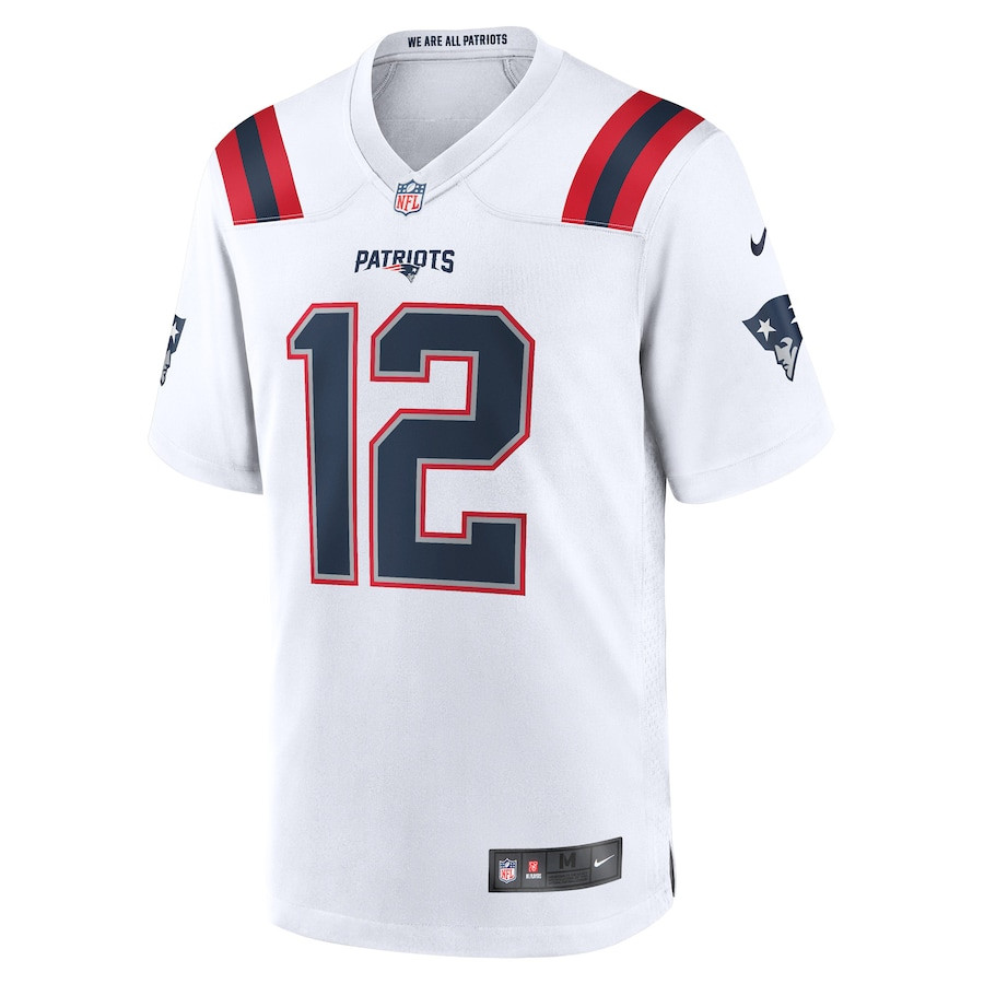 Tom Brady 12 New England Patriots Retired Game White NFL Jersey Men's