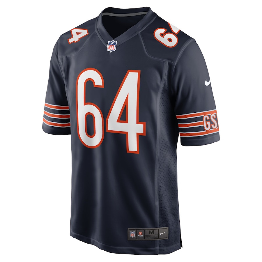 Nate Davis 64 Chicago Bears Game Navy NFL Jersey Men's