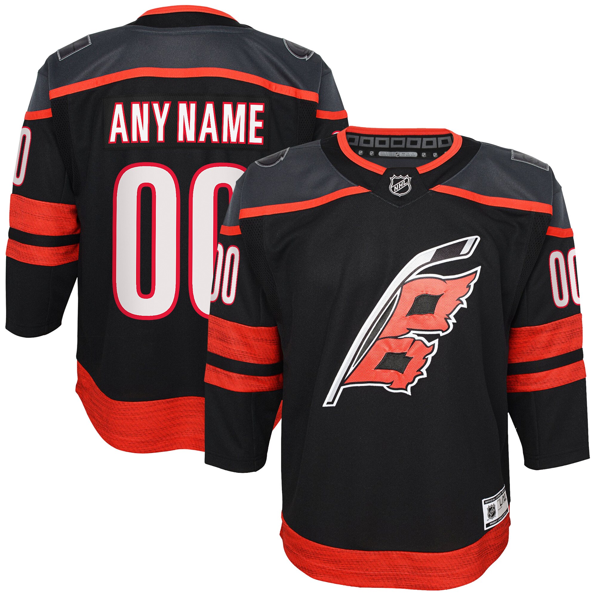 Carolina Hurricanes Black Home Premier Custom NHL Jersey Youth