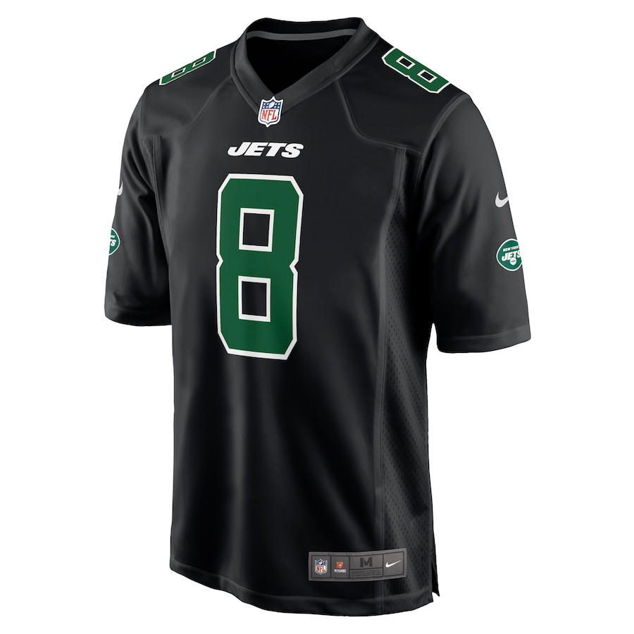 Aaron Rodgers 8 New York Jets Fashion Game Black NFL Jersey Men's