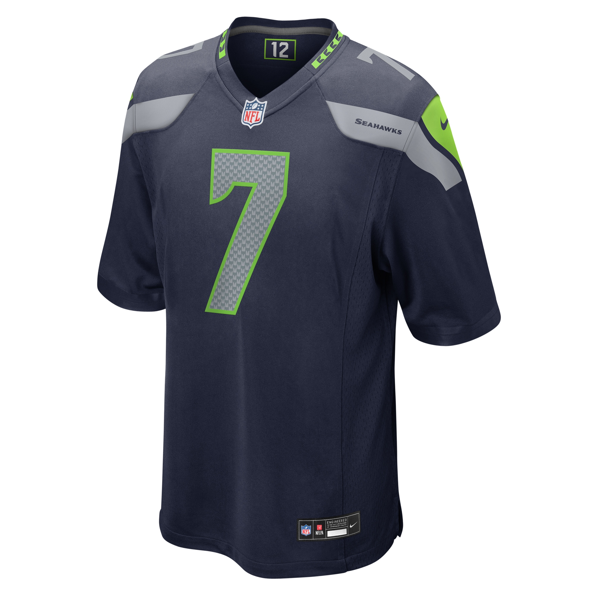 Seattle Seahawks Geno Smith College Navy Team Game NFL Jersey Men's