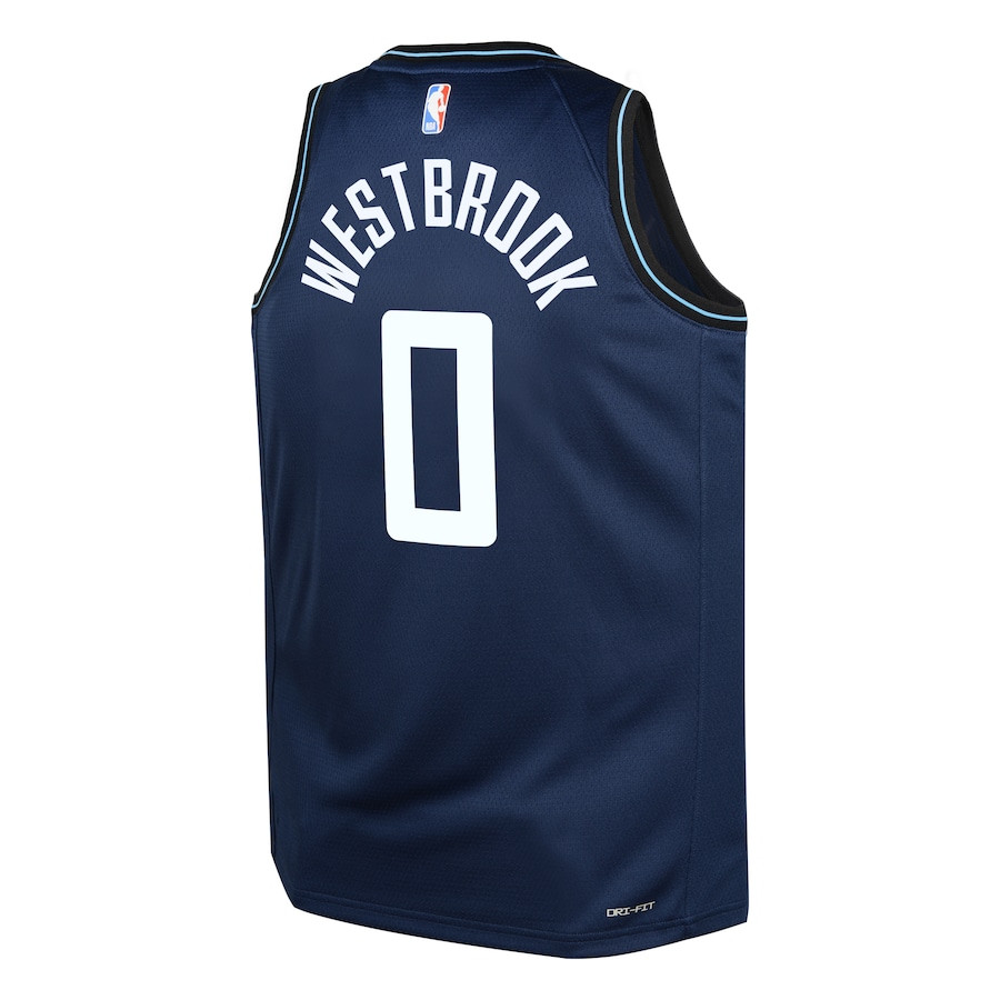 Russell Westbrook 0 Los Angeles Clippers 2023/24 City Edition Swingma Navy NBA Jersey Youth