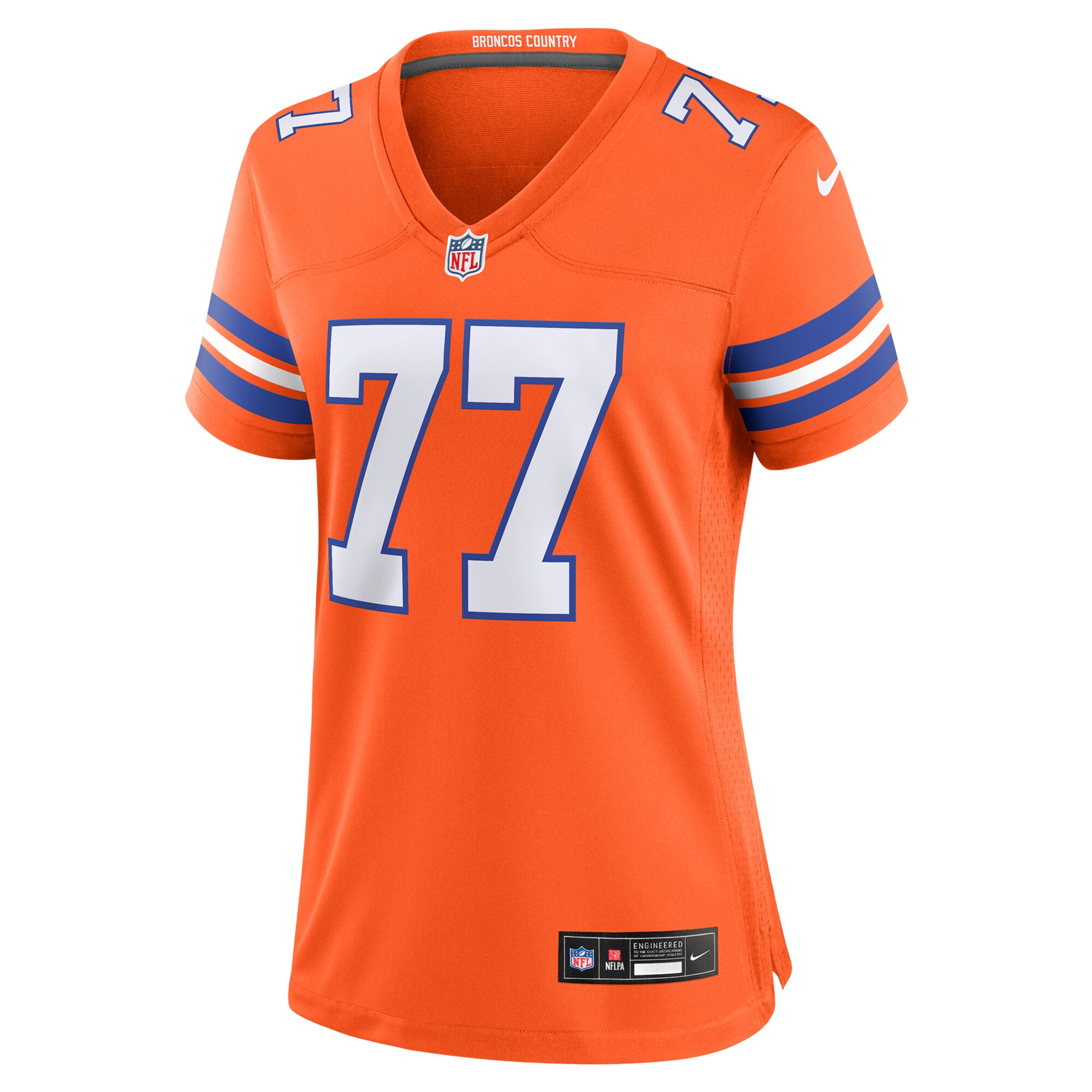 Denver Broncos Quinn Meinerz Orange Mile High Collection 1977 Throwback Player Game NFL Jersey Women's