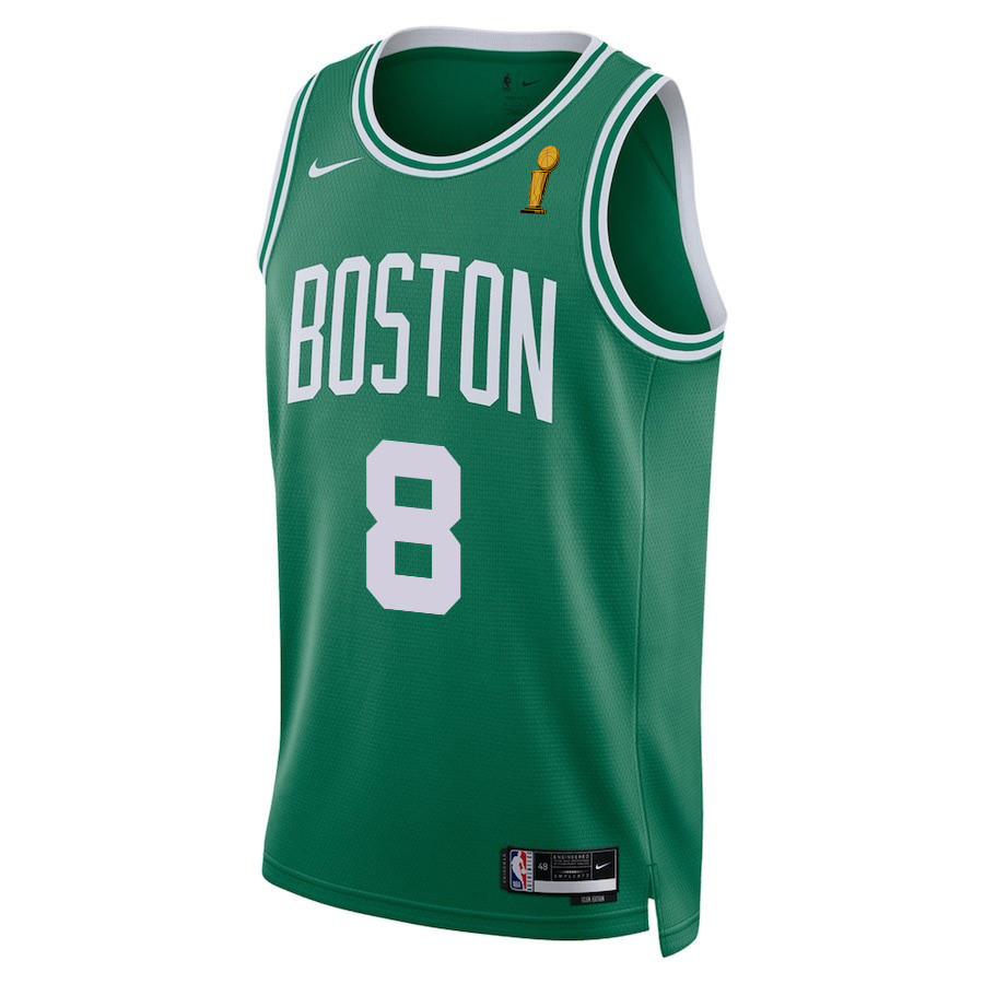 Kristaps Porzingis 8 Boston Celtics 2024 FINALS CHAMPIONS Icon Edition Kelly Green NBA Jersey Men's