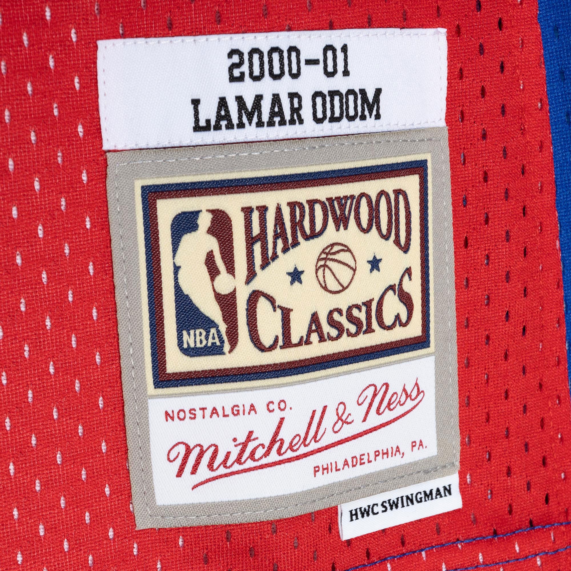 Mitchell Ness Lamar Odom Royal/Red Los Angeles Clippers Hardwood Classics 2000/01 Split Swingman NBA Jersey Men's