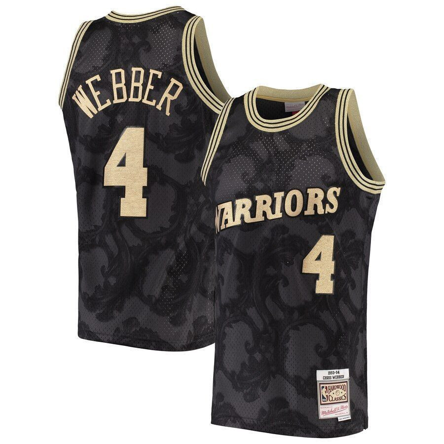 Chris Webber Golden State Warriors Mitchell Ness 1993-94 Hardwood Classics Toile Swingman Black NBA Jersey Men's
