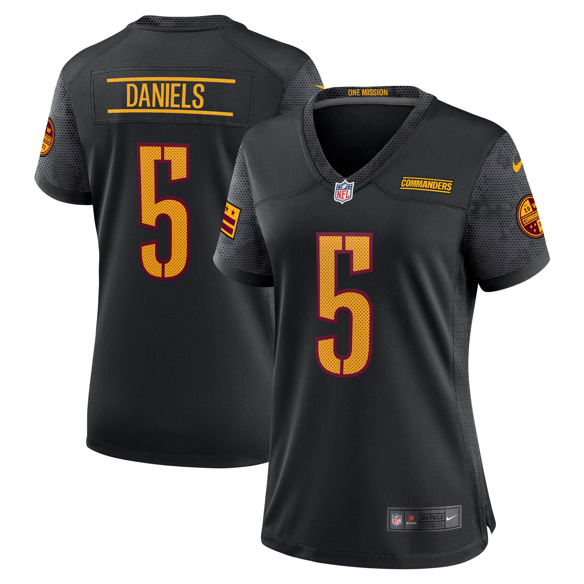 Washington Commanders Jayden Daniels Black Alternate Game Player NFL Jersey Women's