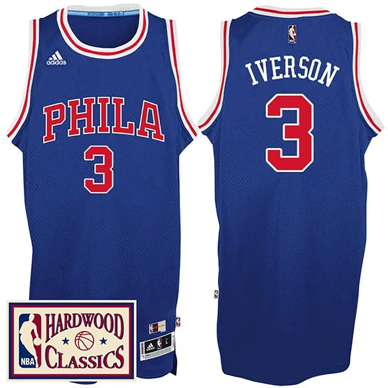2016-17 Season Philadelphia 76ers 3 Hardwood Classics Throwback Royal Allen Iverson NBA Jersey Men's