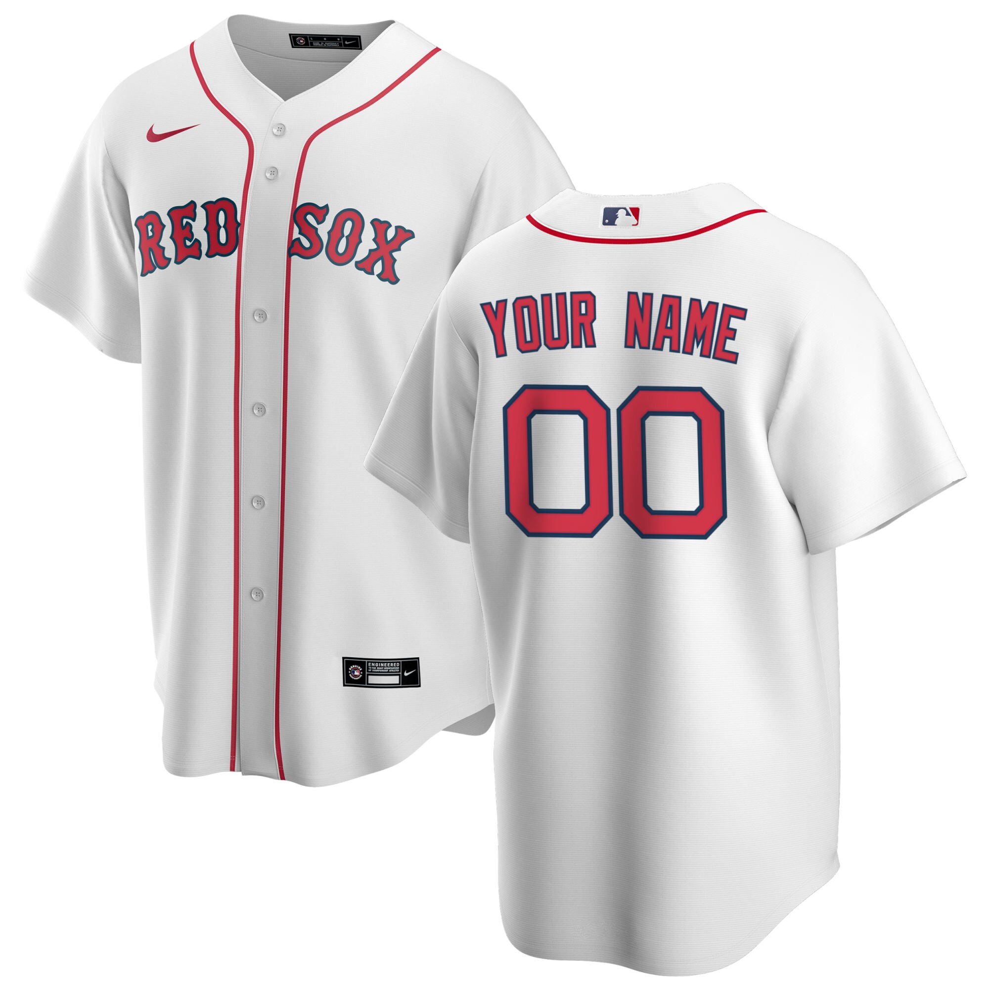 Boston Red Sox White Home Custom MLB Jersey Youth