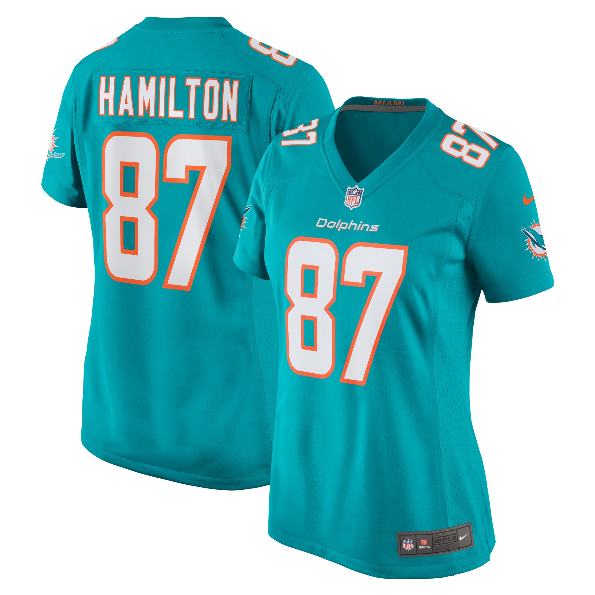 Miami Dolphins DaeSean Hamilton Aqua Home Game Player NFL Jersey Women's