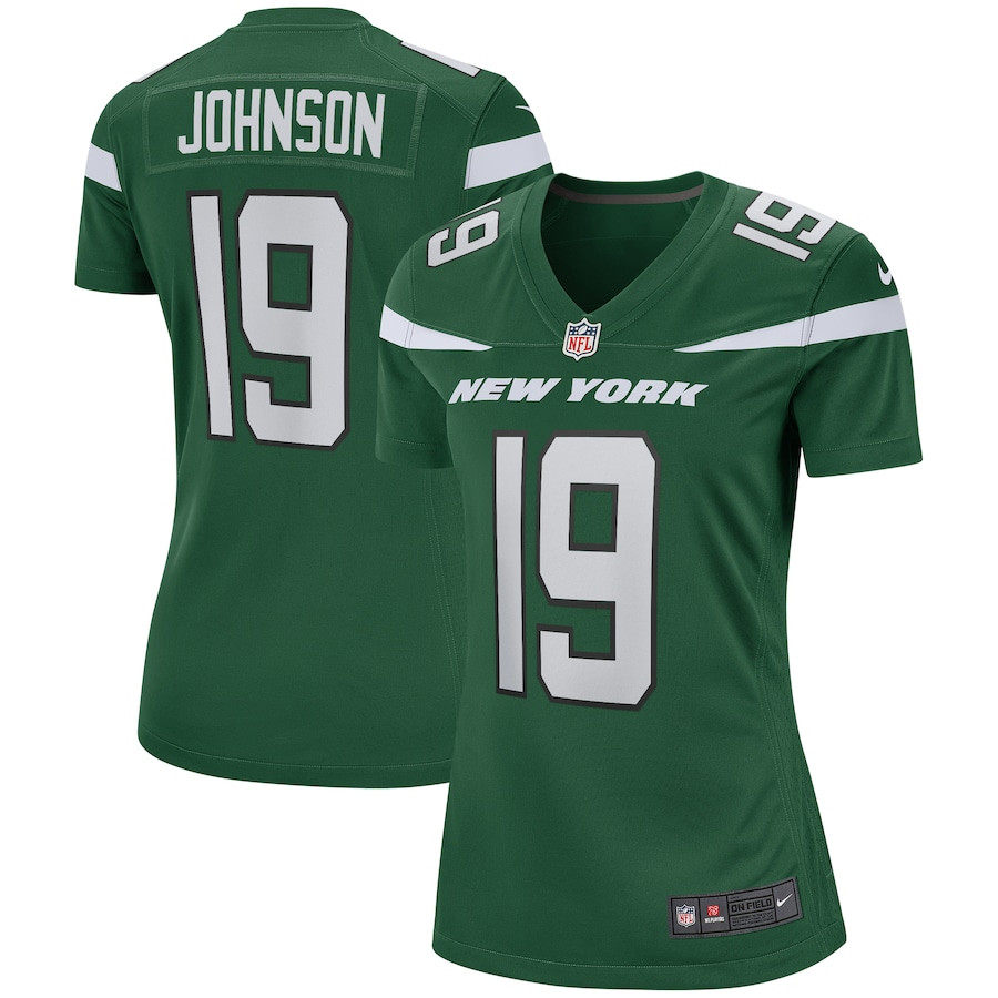 Keyshawn Johnson 19 New York Jets Game Retired Gotham Green NFL Jersey Women's