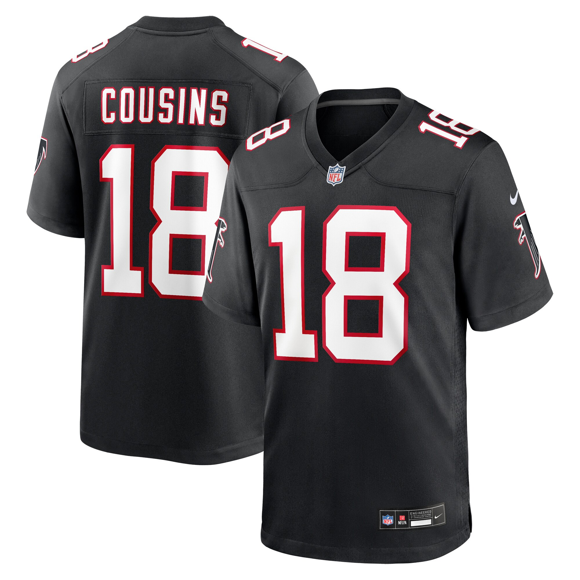 Atlanta Falcons Kirk Cousins Black Alternate Game NFL Jersey Youth