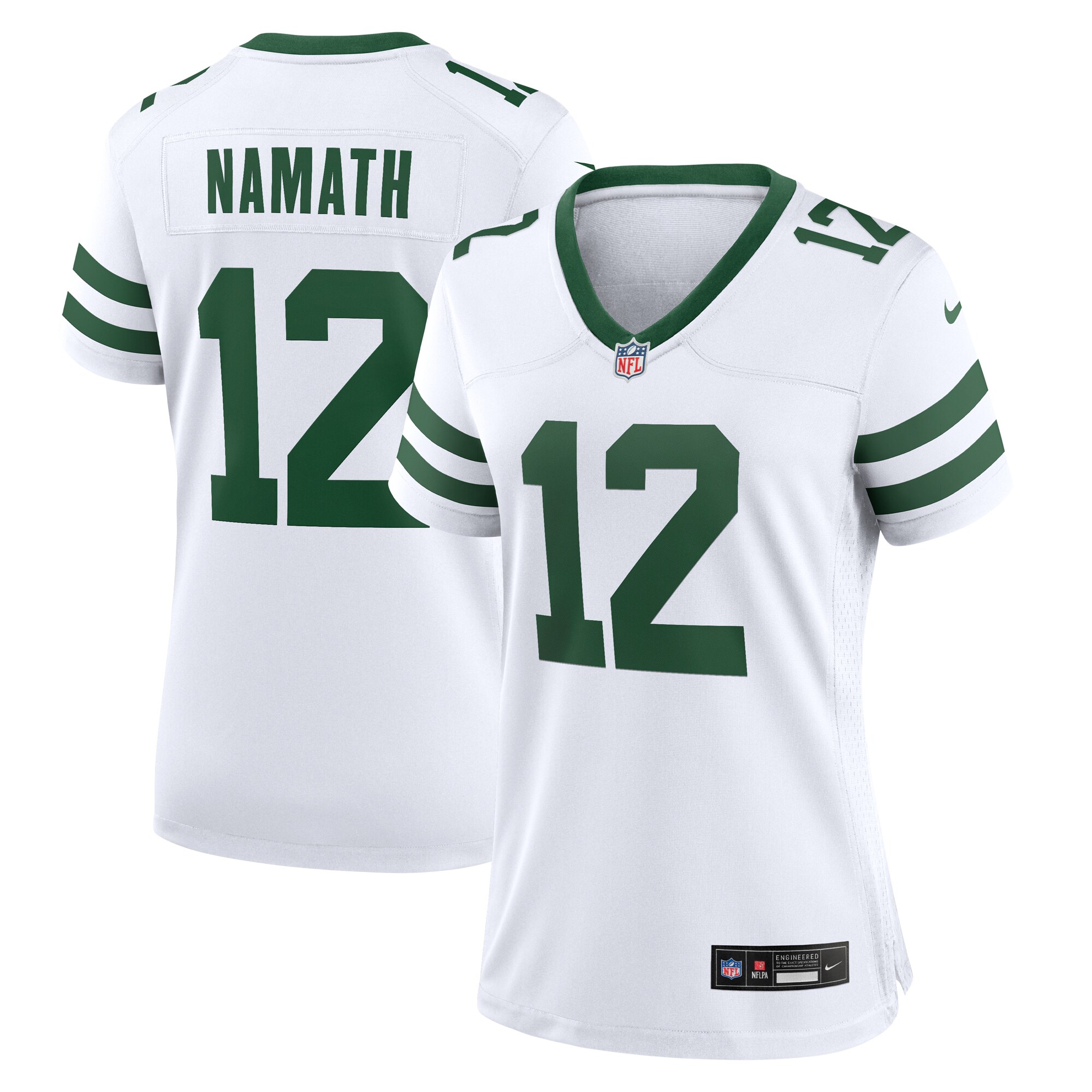 New York Jets Joe Namath White Legacy Retired Player Game NFL Jersey Women's