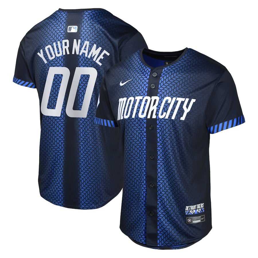 Detroit Tigers 2024 City Connect Limited Custom Navy MLB Jersey Youth