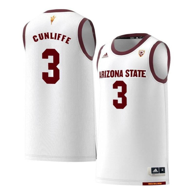 3 Sam Cunliff White Retro Arizona State Sun Devils NCAA Jersey Men's