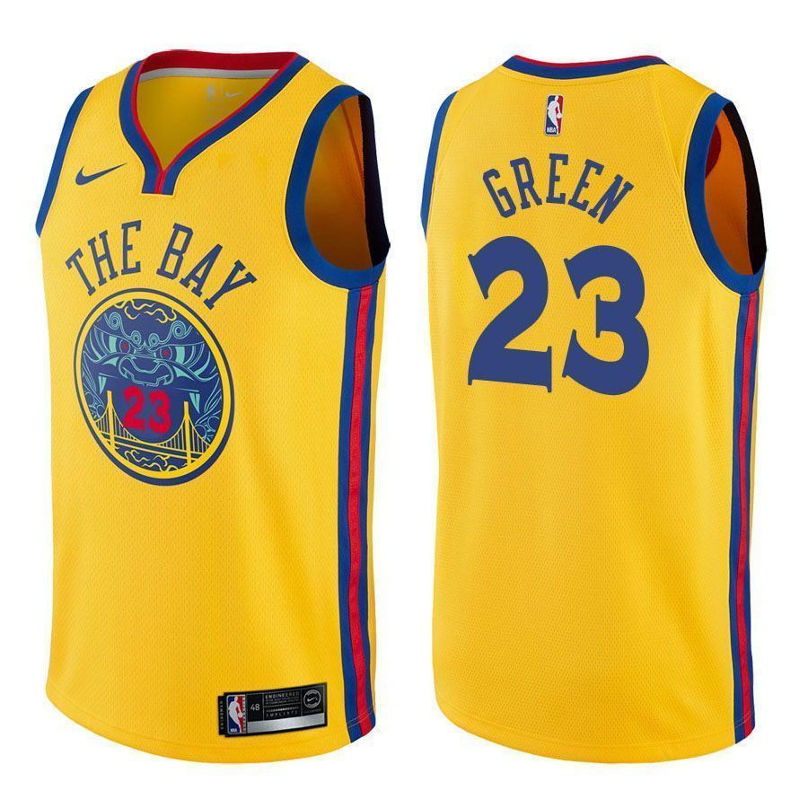 Golden State Warriors Draymond Green 23 City Edition Gold NBA Jersey Men's