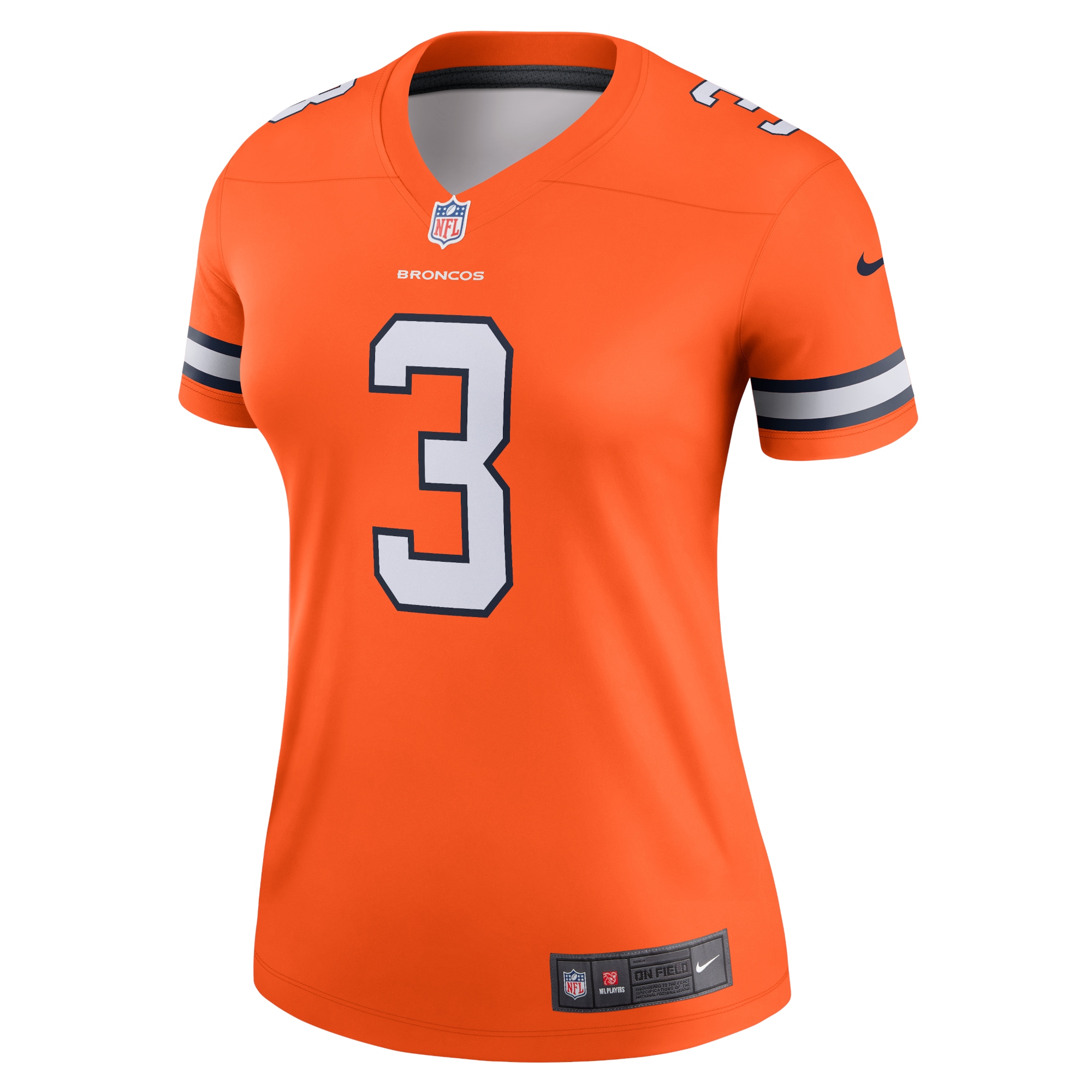 Denver Broncos Russell Wilson Orange Alternate Legend Player Performance Top NFL Jersey Women's