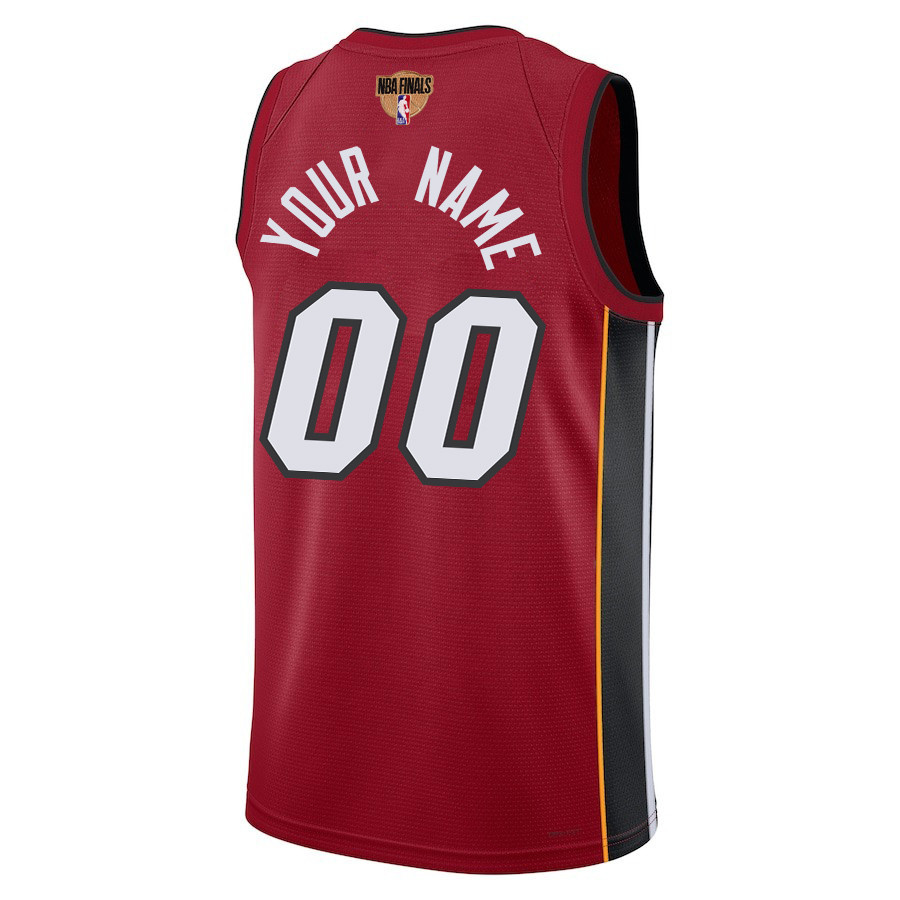 Custom 00 Miami Heat Final Champions 2023 Swingman Red NBA Jersey Men's
