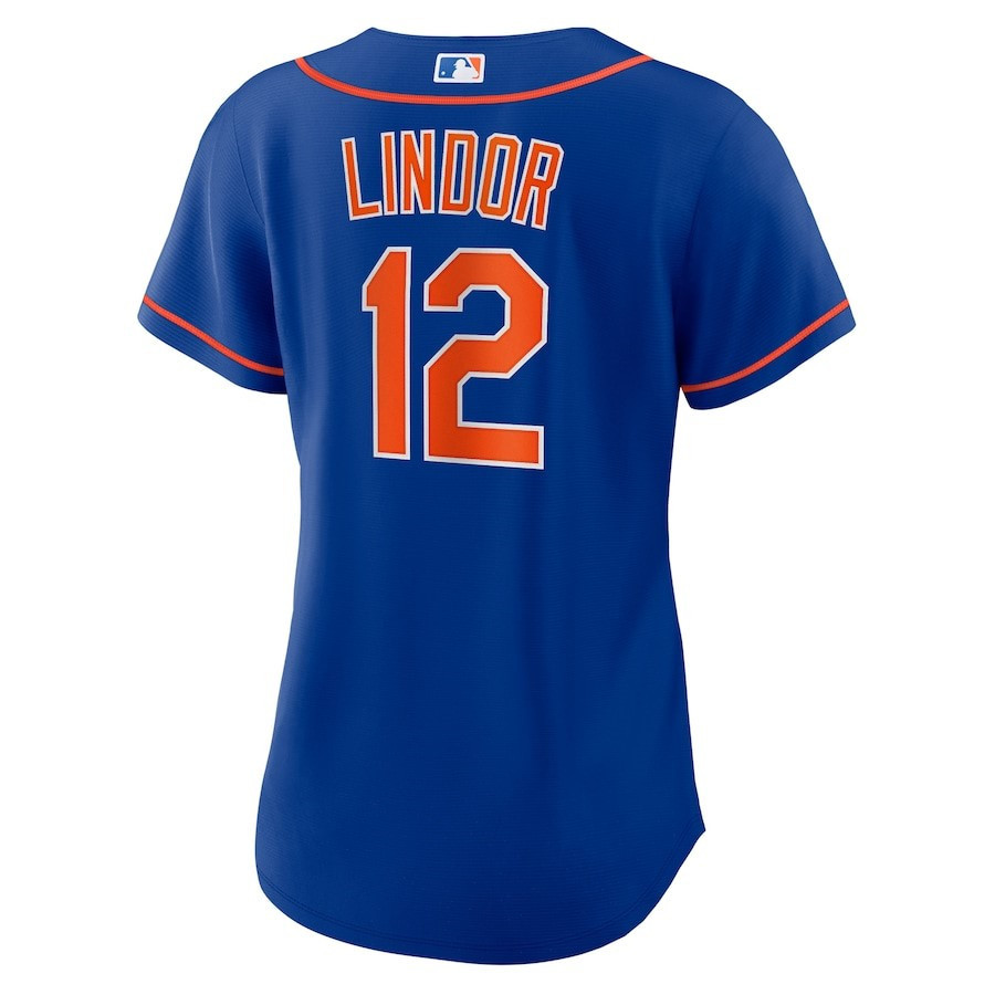 Francisco Lindor 12 New York Mets Alternate Player Royal MLB Jersey Women's
