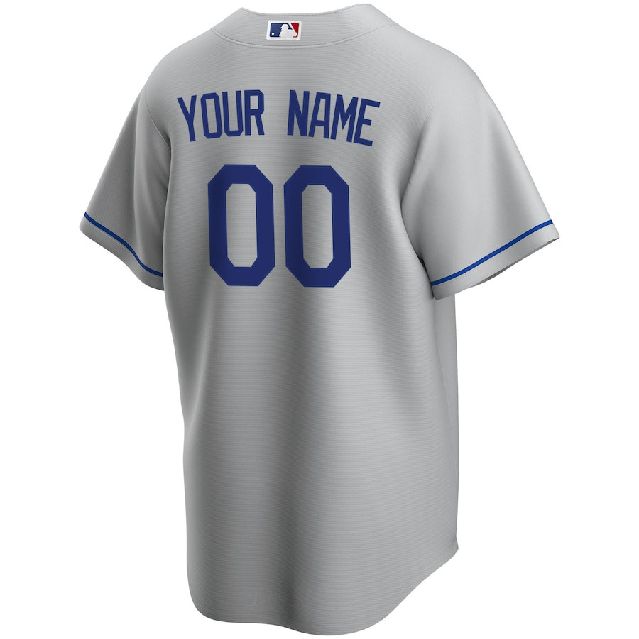 Los Angeles Dodgers Road Custom Gray MLB Jersey Men's