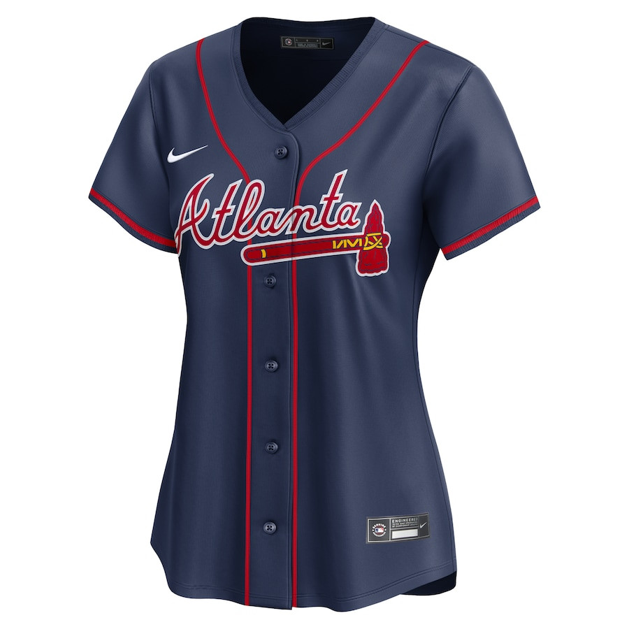 Ronald Acu?a Jr. 13 Atlanta Braves Alternate Limited Player ??Navy MLB Jersey Women's