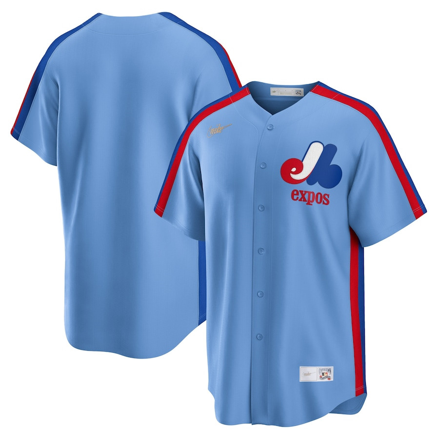 Montreal Expos Cooperstown Collection Road Powder Blue MLB Jersey Men's