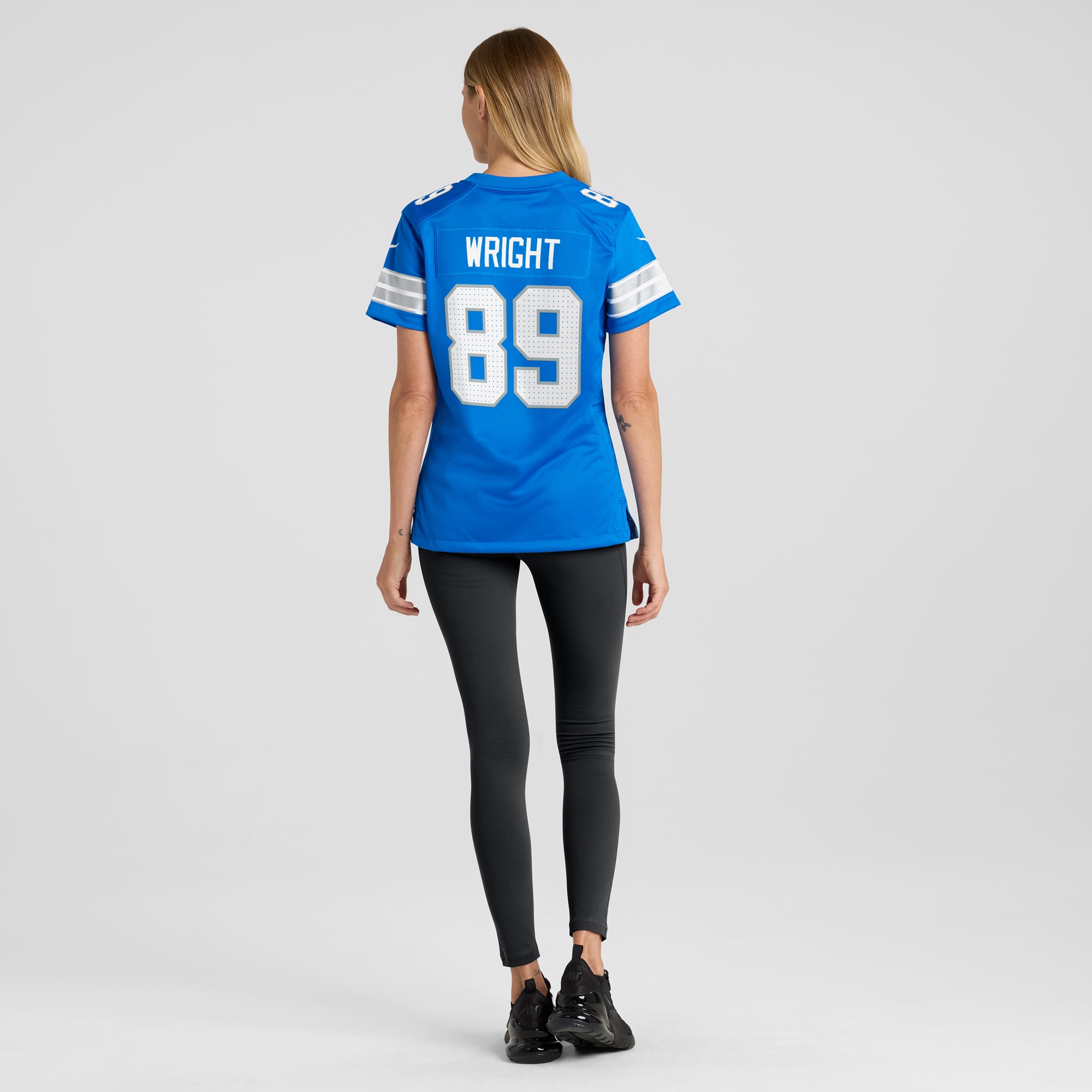 Detroit Lions Brock Wright Blue Team Game NFL Jersey Women's
