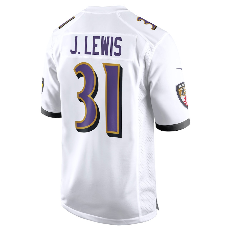 Jamal Lewis 31 Baltimore Ravens Retired Game White NFL Jersey Men's