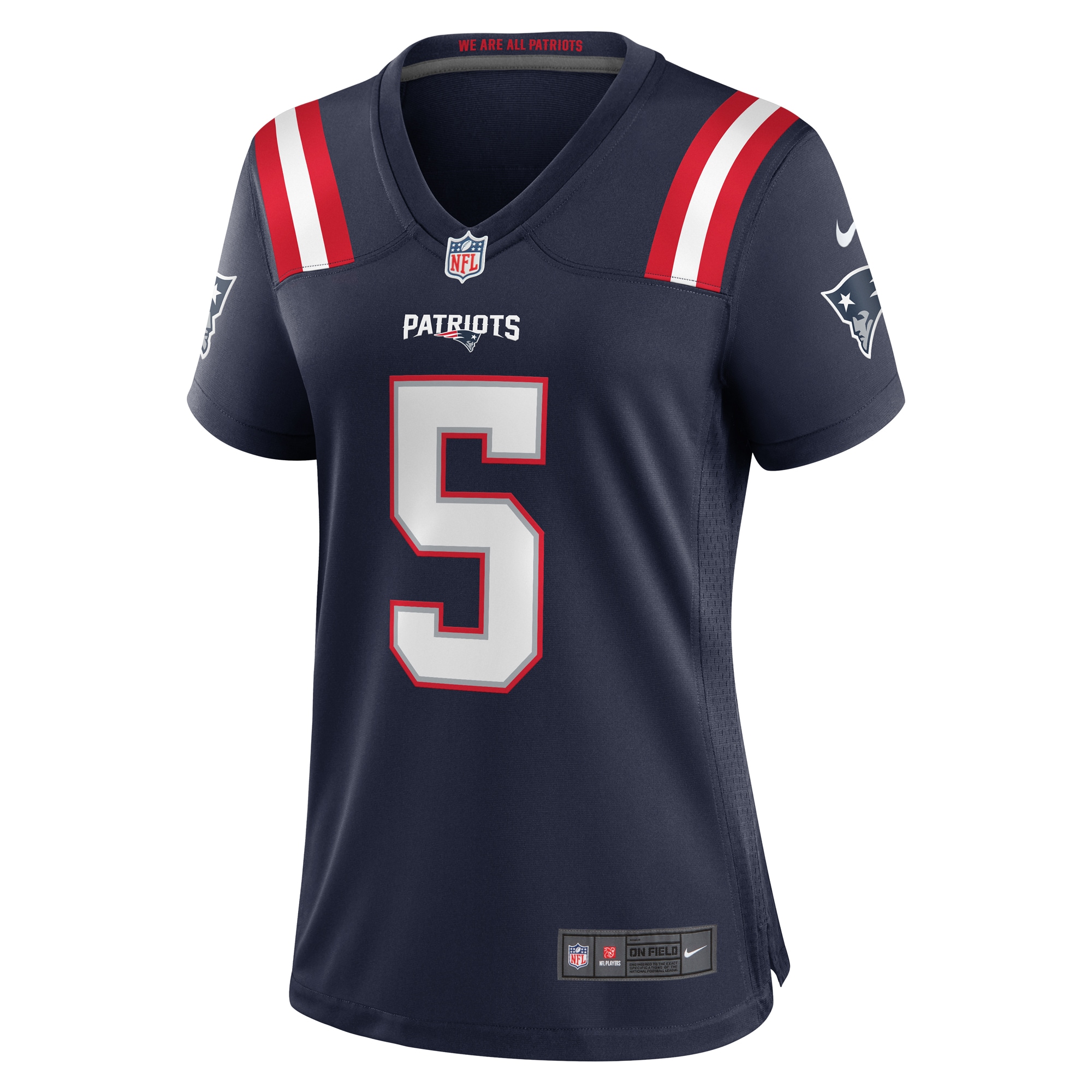 New England Patriots Jalen Reagor Navy Team Game NFL Jersey Women's