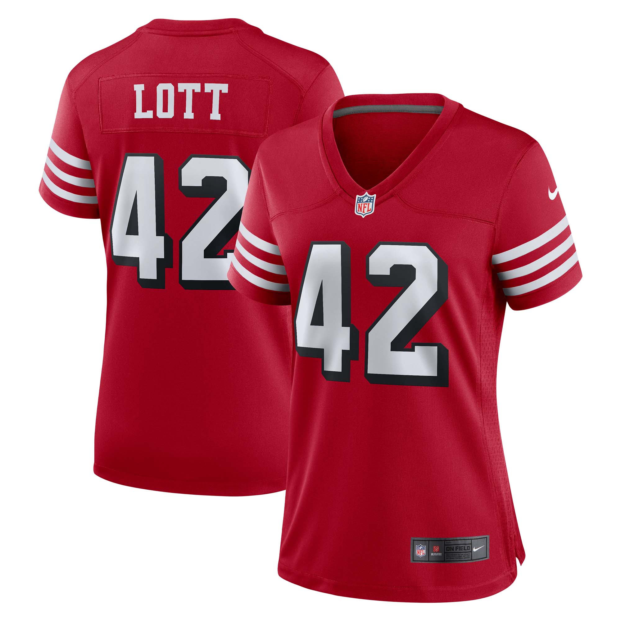 San Francisco 49ers Ronnie Lott Scarlet Alternate Game NFL Jersey Women's