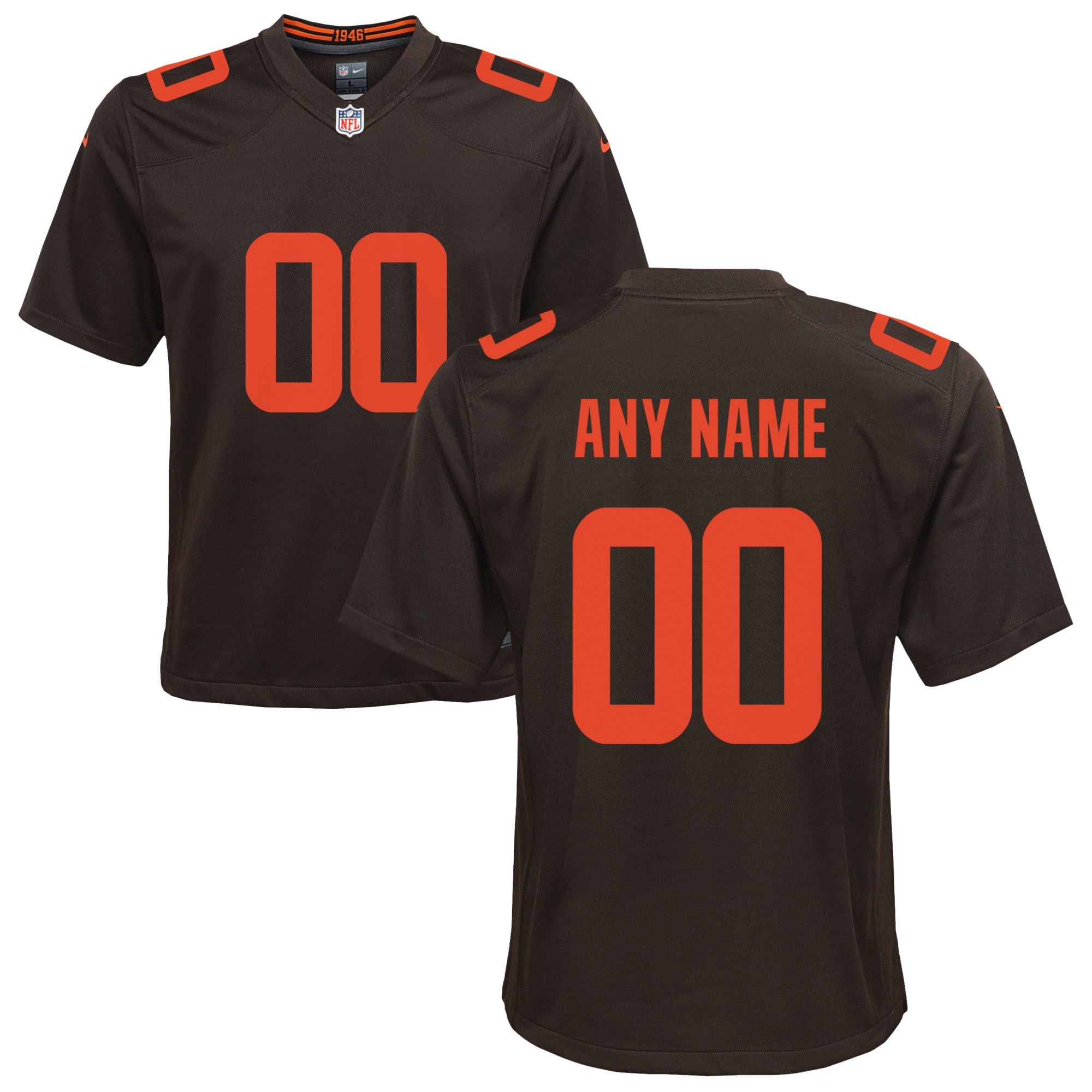 Cleveland Browns Brown Alternate Custom Game NFL Jersey Youth