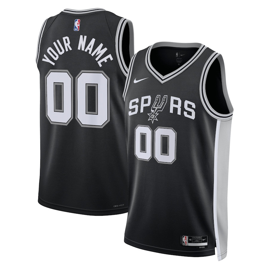 San Antonio Spurs 2023/24 Icon Swingman Custom Black NBA Jersey Men's