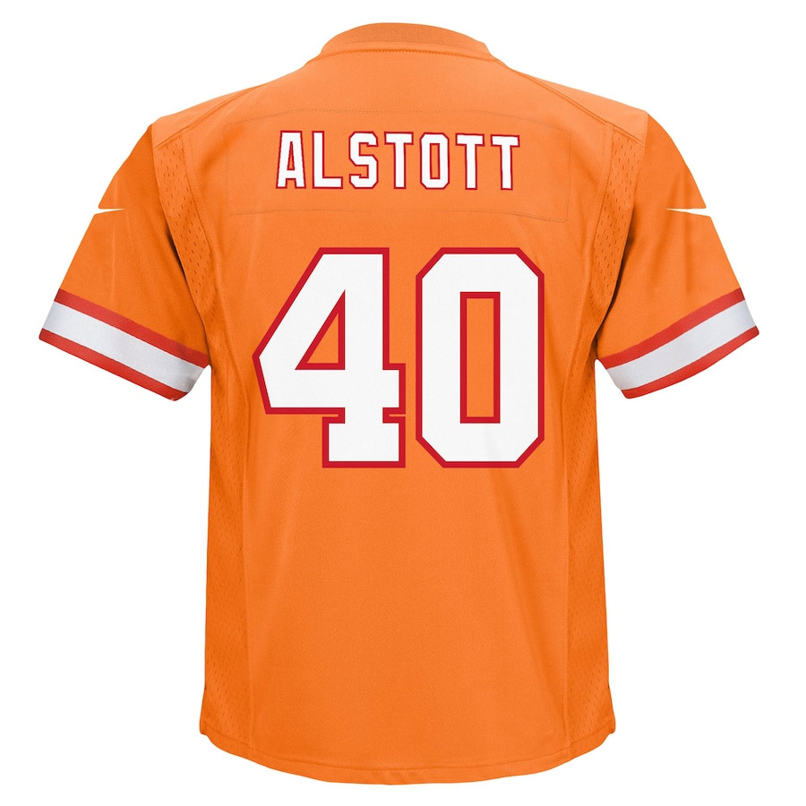 Mike Alstott 40 Tampa Bay Buccaneers Retired Game Orange NFL Jersey Youth