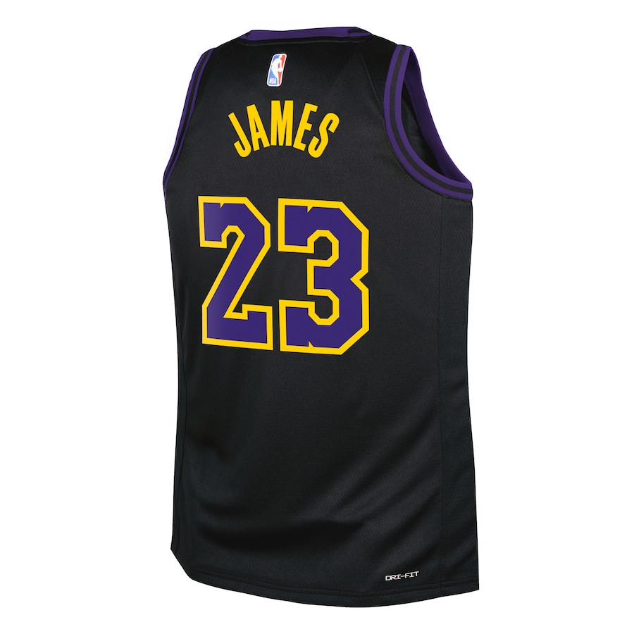 Lebron James 23 Los Angeles Lakers 2023/24 City Edition Swingma Black NBA Jersey Youth