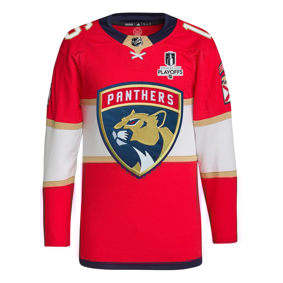 Aleksander Barkov 16 Florida Panthers 2024 Playoffs Patch Home Red NHL Jersey Men's