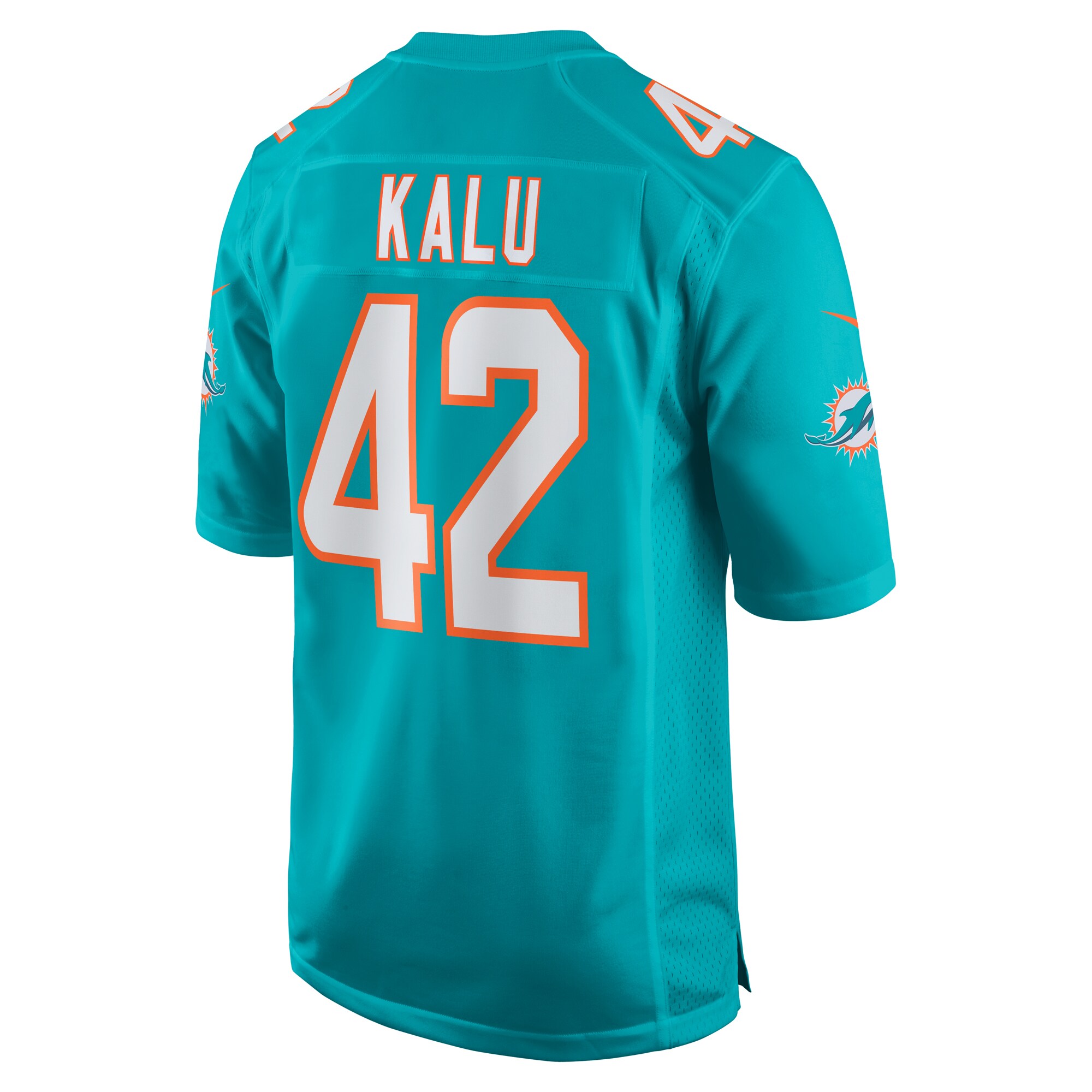 Miami Dolphins Joshua Kalu Aqua Team Game NFL Jersey Men's