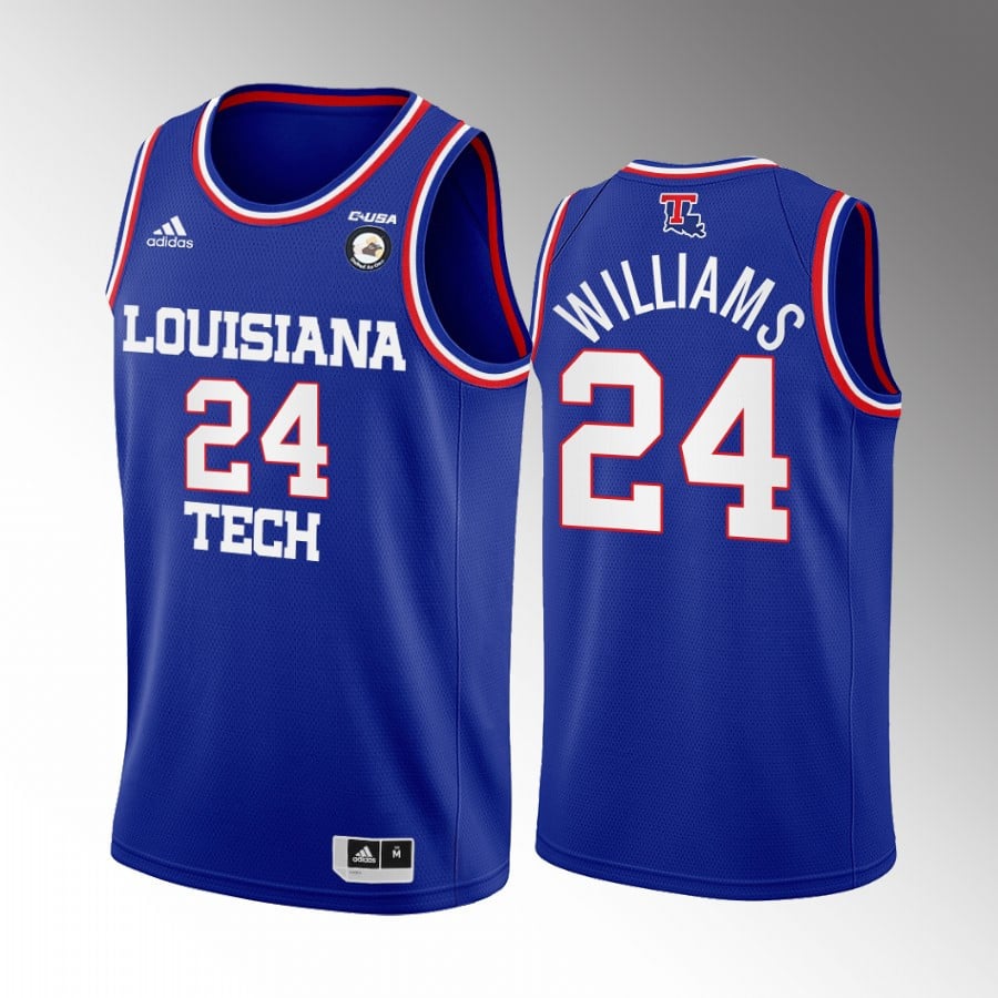 Cobe Williams 24 Louisiana Tech Bulldogs Blue College Away NCAA Jersey Men's