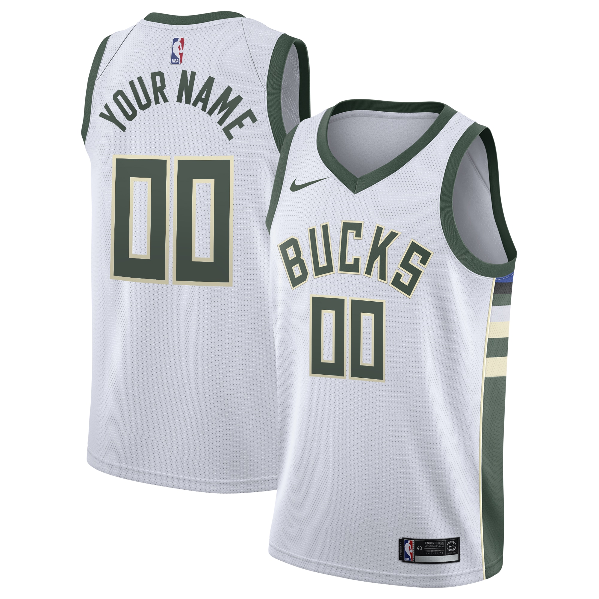 Milwaukee Bucks Association Swingman Custom NBA Jersey Youth