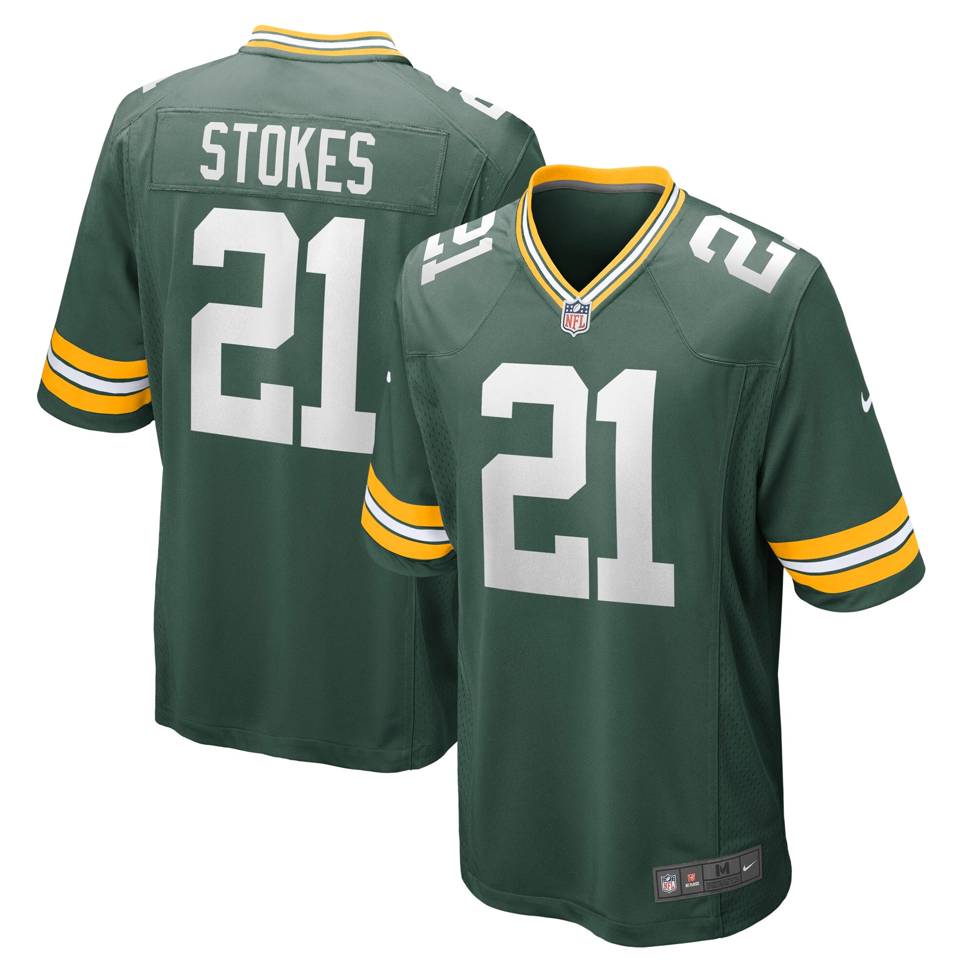 Green Bay Packers Eric Stokes Green Player Game NFL Jersey Men's
