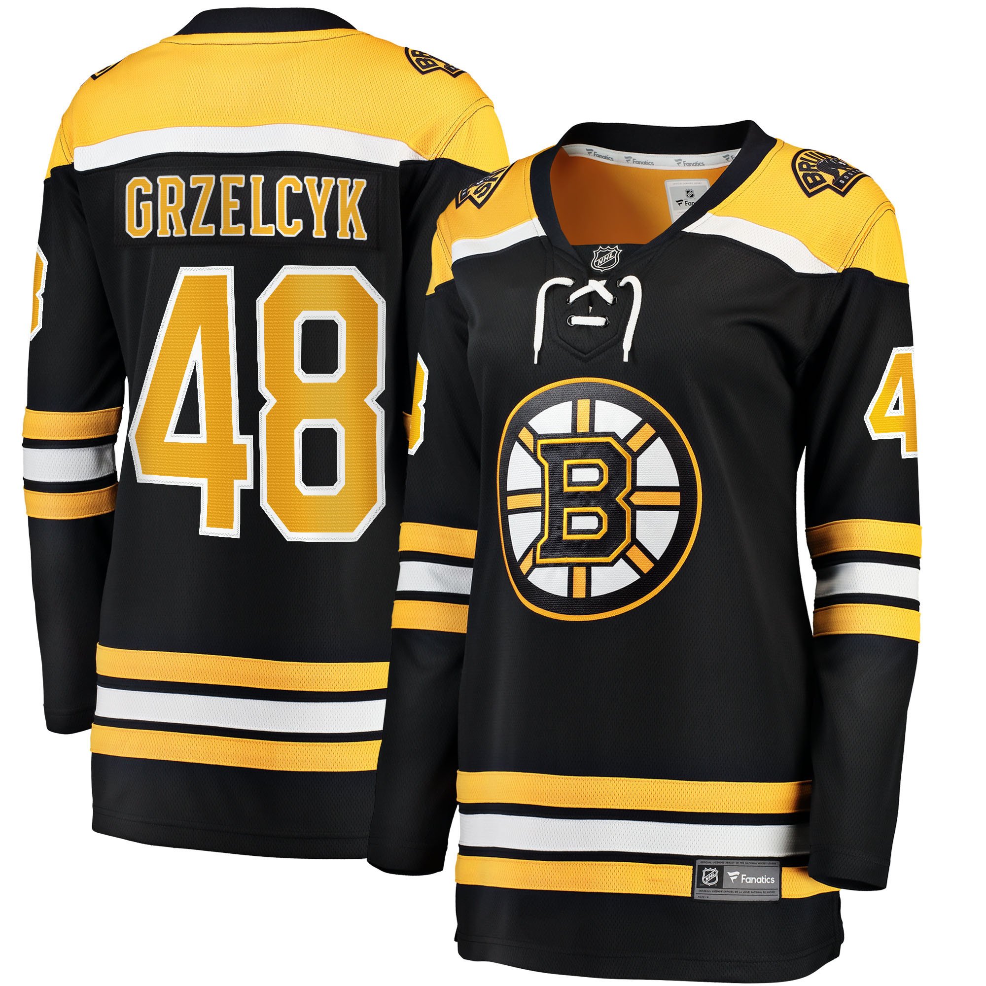 Matt Grzelcyk 48 Boston Bruins Home Breakaway Women, Black NHL Jersey Women's