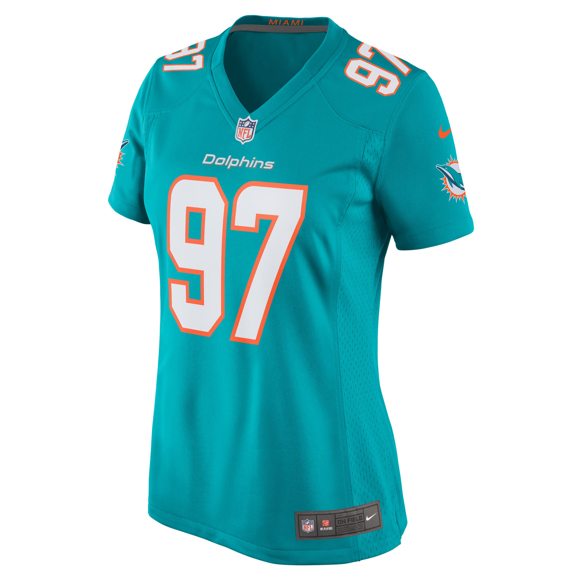 Miami Dolphins Rashard Lawrence Aqua Team Game NFL Jersey Women's