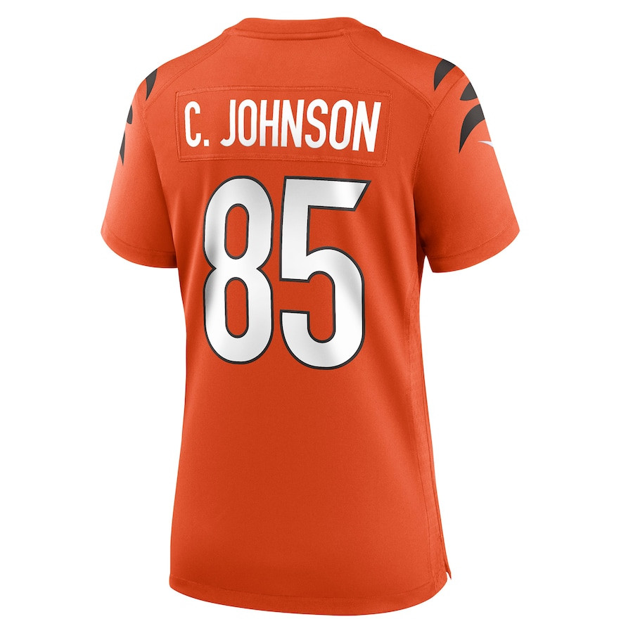 Chad Johnson 85 Cincinnati Bengals Retired Game Orange NFL Jersey Women's
