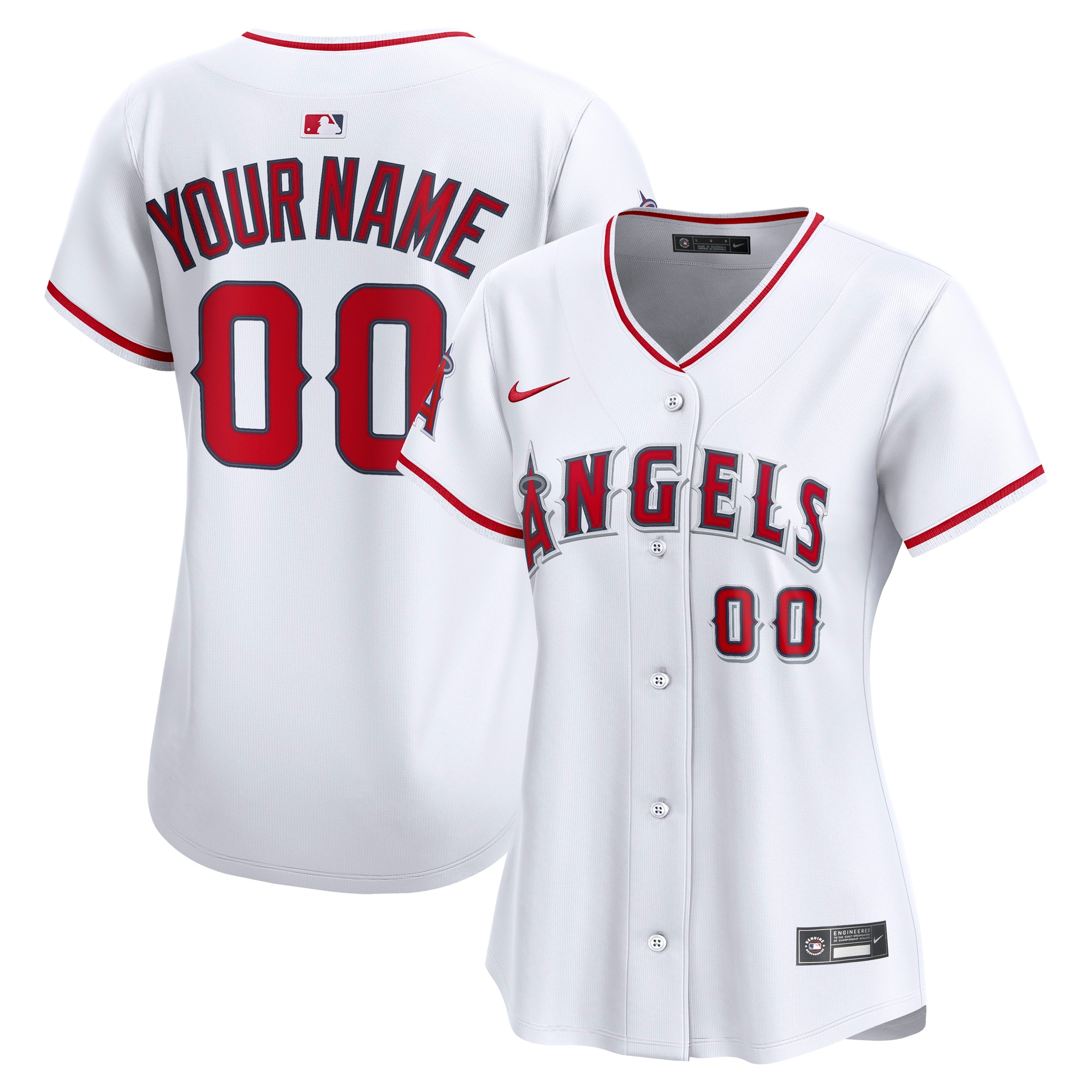 Los Angeles Angels White Home Limited Custom MLB Jersey Women's