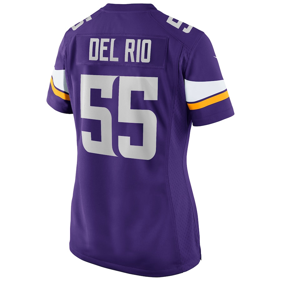 Jack Del Rio 55 Minnesota Vikings Game Retired Purple NFL Jersey Women's