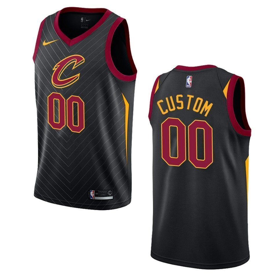 Cleveland Cavaliers 00 Custom Statement Swingman Black NBA Jersey Men's